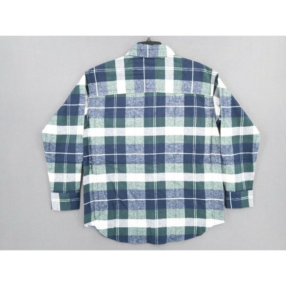 Natural Reflections Shirt Mens Small Green Blue Plaid Flannel Button Front NWT - Picture 6 of 11